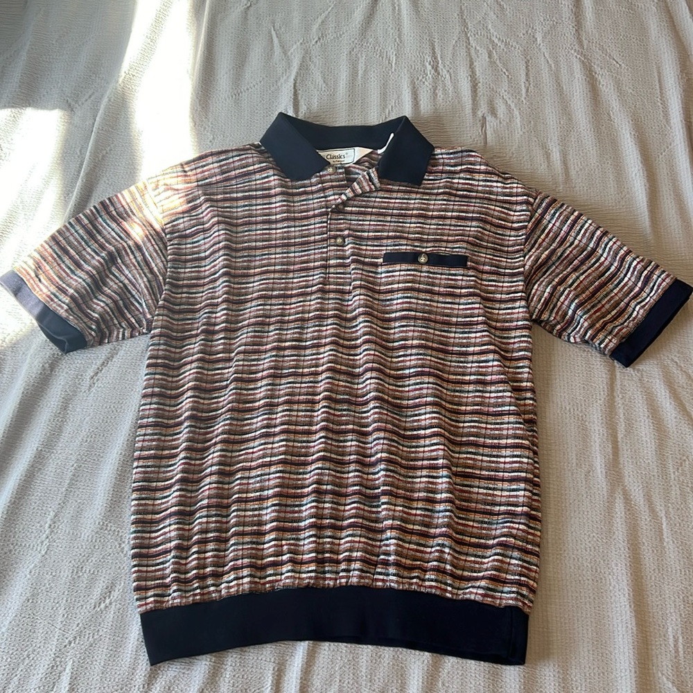 80s coogi inspired polo shirt